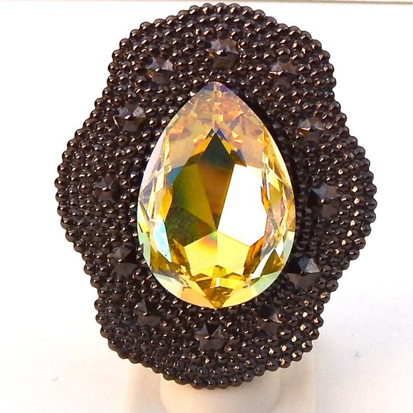 GASOLINE GLAMOUR FORTUNE TELLER HONEY BUTTER MAXI DROP RING - Picture 1 of 4